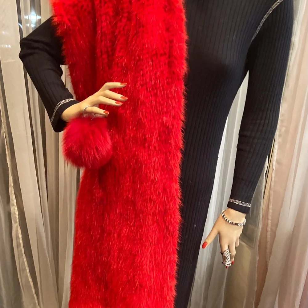Red Mink Shawl on Knit